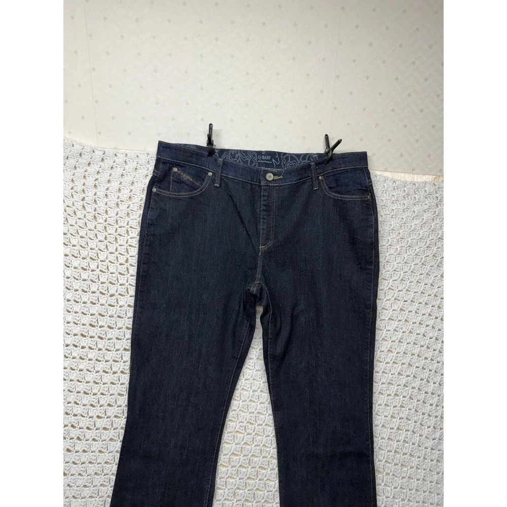 Wrangler Q-Baby Jeans Women 17/18 X34 Plus Blue Denim Bootcut No Gap Waistband